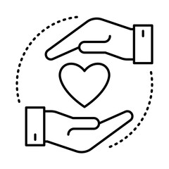 Customer Loyalty Icon: Vector Line Icon for Retention Concepts. Customer loyalty icon, brand trust icon, customer retention icon, long-term relationship icon, and engagement icon.