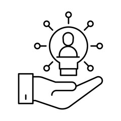 Opportunity Icon: Vector Line Icon for Business Growth Concepts. Opportunity icon, innovation icon, business potential icon, idea development icon, and strategic growth icon.