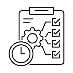 Task Management Icon: Vector Line Icon for Productivity Concepts. Task management icon, to-do list icon, productivity icon, workflow planning icon, and time organization icon.