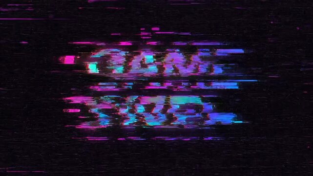 Game Over Neon Sign Glitch Effect.