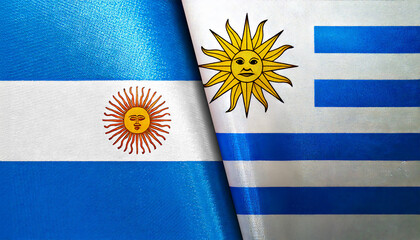 アルゼンチンの国旗とウルグアイの国旗(Argentina flag & Uruguay flag.)
