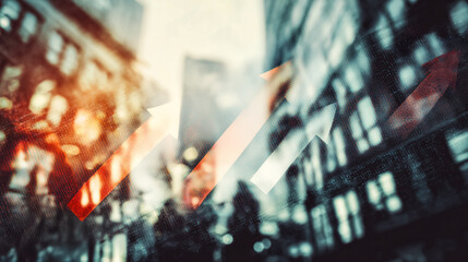 Abstract business concept symbolizing market growth and upward trend