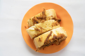 Closeup of Golden Bread with Sesame and Meat Floss