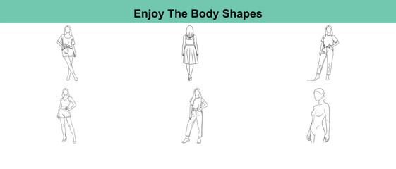 A set of various stick figure people in different poses and outfits