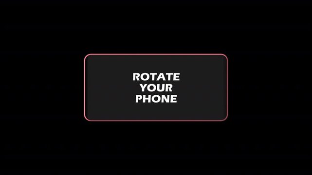 Red Rotate Your Phone mobile alert animation with bold UI design. Perfect for apps, games, videos, and reels to notify users to change screen orientation. 5-second loop with transparent background.