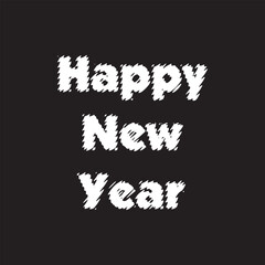 happy new year glass typography vector design