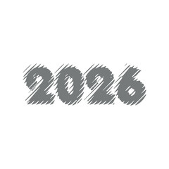 2026 happy new year glass typography vector design