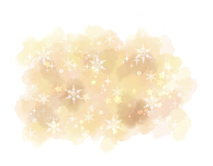 Soft Watercolor Winter Background with Snowflakes and Sparkles