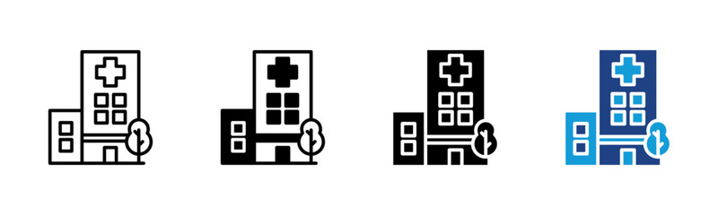 Fototapeta premium Hospital icon set multiple style collection