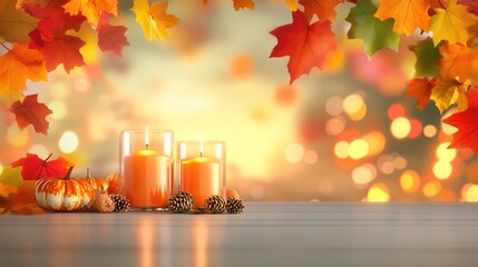 Autumn candlescape decoration