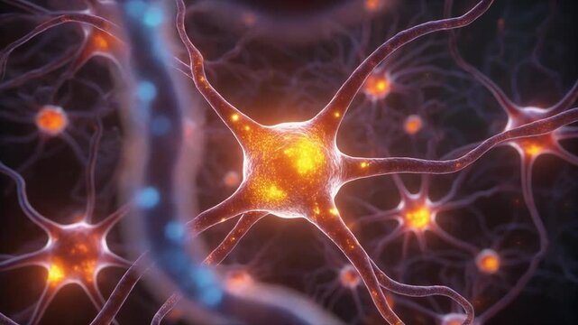 ultra realistic 3D educational illustration of neurotransmitter binding processes on neuron surfaces with high detail synaptic glow
