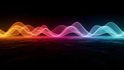 Vibrant multicolored waveform pattern against dark background