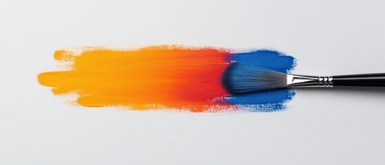 Vibrant Brushstroke: A Symphony of Orange and Blue