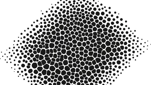 Abstract Black and White Reaction Diffusion Pattern with Gradient Dots and Cells