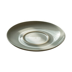 Grayish green saucer isolated on transparent background