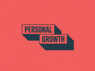 A minimalist graphic illustration representing personal growth on a solid red background