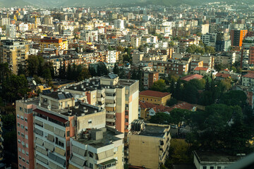 Obraz premium the view over rooftops from the centre of tirane