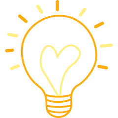 Cute Lamp Heart Illustration