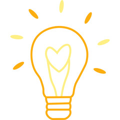 Cute Lamp Heart Illustration