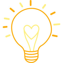 Cute Lamp Heart Illustration