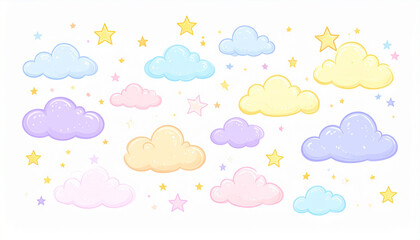 Obraz premium Dreamy Pastel Cloud Pajama Tag