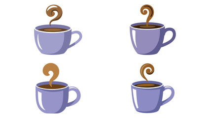 Obraz premium Coffee cup icons set for cafe and drink design 