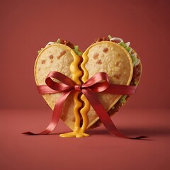 Broken Heart Taco With Melting Cheese Romantic Valentine Food