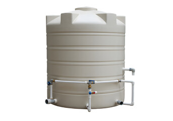 Beige Water Storage Tank on transparent background