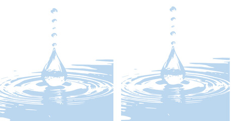 Blue water drop, liquid circles, clean graphic element, perfect for hydration ads, emphasizing purity and freshness, water conservation concept design