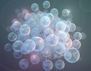 Stunning cluster of glowing white orbs in dark background