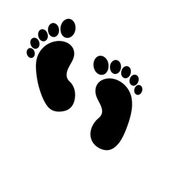 Baby Feet Silhouette Symbol for New Life.