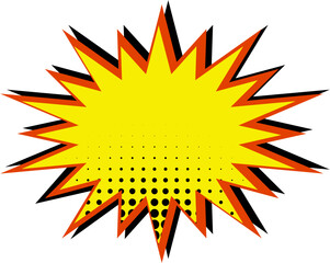 Comic Explosion Graphic Element, Comic Explosion, Comic Explosion Effect, Retro Comic Starburst Effects, Dynamic Pop Art Explosion Shape