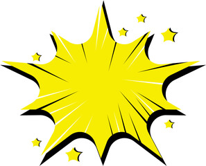 Comic Explosion Graphic Element, Comic Explosion, Comic Explosion Effect, Retro Comic Starburst Effects, Dynamic Pop Art Explosion Shape
