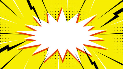 Comic Explosion Graphic Element, Comic Explosion, Comic Explosion Effect, Retro Comic Starburst Effects, Dynamic Pop Art Explosion Shape © Nabata Art