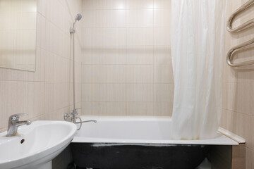 modern bathroom room with toilet and washing machine