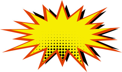 Comic Explosion Graphic Element, Comic Explosion, Comic Explosion Effect, Retro Comic Starburst Effects, Dynamic Pop Art Explosion Shape