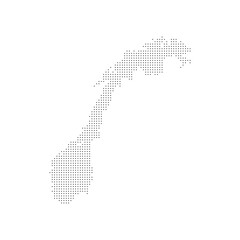 dotted halftone black silhouette of norway map isolated. norway country map for travel and presentation. norway halftones map vector illustration.  world maps circle. global map.