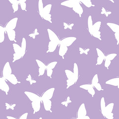 Butterfly silhouette Vector Seamless Pattern design