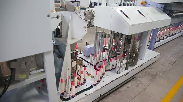 A rotating mechanical device in the spinning mill