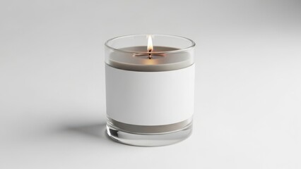 Elegant Candle in Glass Jar with Blank Label