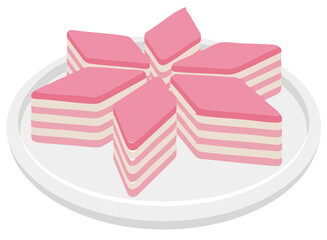 Malaysian kuih lapis bandung layered cake on a plate