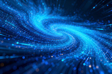 Obraz premium Abstract Blue Swirl Light Trails Visualization