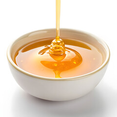 honey on a bowl on white background