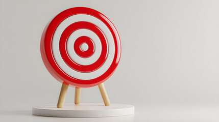 Red and white target with stand on a pedestal