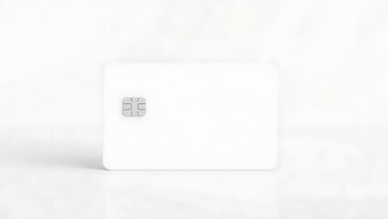 Obraz premium Generative AI Concept of a Minimalist White Credit Card with Chip on Plain Background