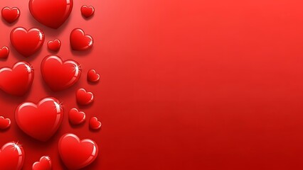 Red heart background with water droplets for valentine s day or love theme