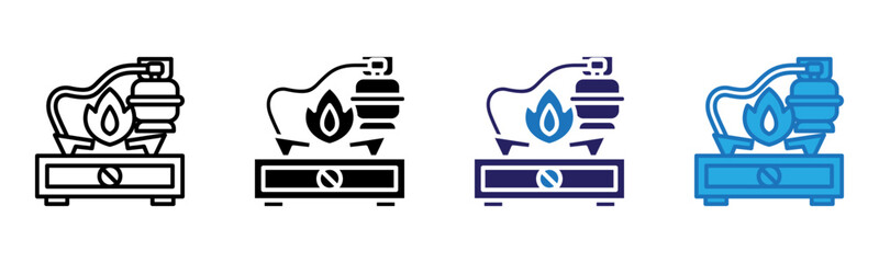 Stove Icon Multi Style Vector Illustration