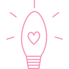 Cute Lamp Heart Illustration