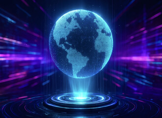 Obraz premium 投影された地球