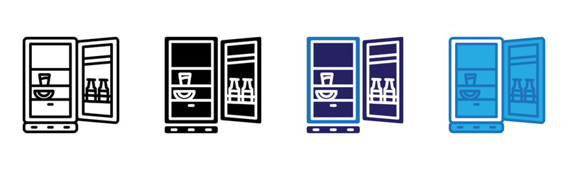 Fridge Icon Multi Style Vector Illustration